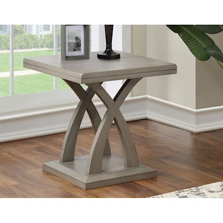 End Table with X Base