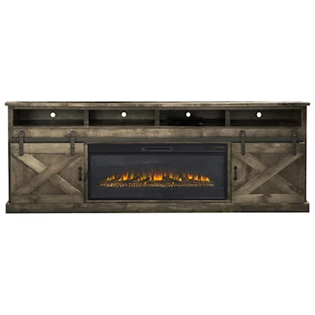 Farmhouse Style 92" Fireplace Console