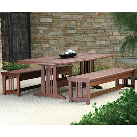 Bunbury Dining Table with Lincoln Benches