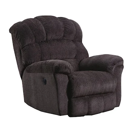 Casual Rocker Recliner with Pillow Arms