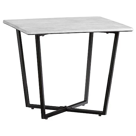 Square End Table with Concrete Look Top