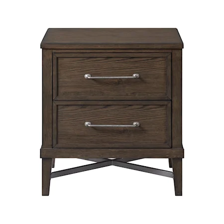 Transitional Nightstand with Charging Outlets