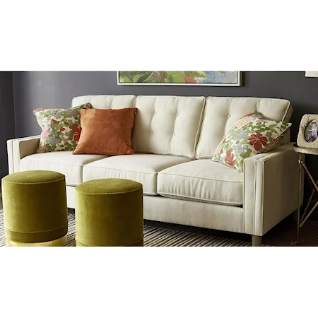 Customizable 87 Inches Long Sofa with Tufted Back