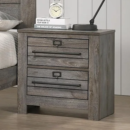 Contemporary 2-Drawer Nightstand