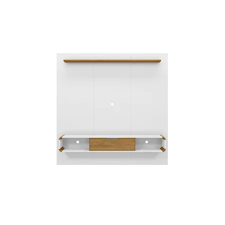 Camberly 62.36 Floating Entertainment Center in White and Cinnamon