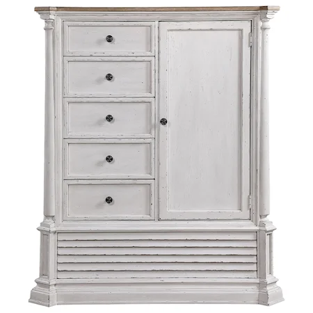 Cottage Armoire with Drawers and Shelves