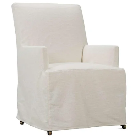 Customizable Slipcovered Arm Chair with Casters