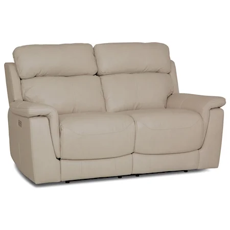 Power Leather Reclining Loveseat w/ Power Headrests and USB Ports