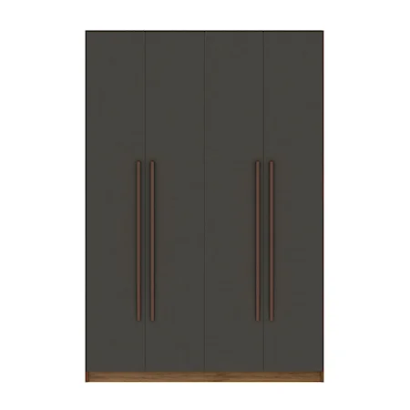 Gramercy 2-Section Wardrobe Closet in Nature and Textured Grey