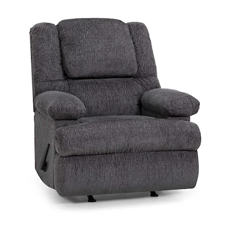 Casual Rocker Recliner with Seat Massage and Frosty Fridge
