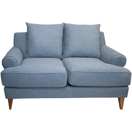 Transitional Loveseat with Tapered Wood Legs