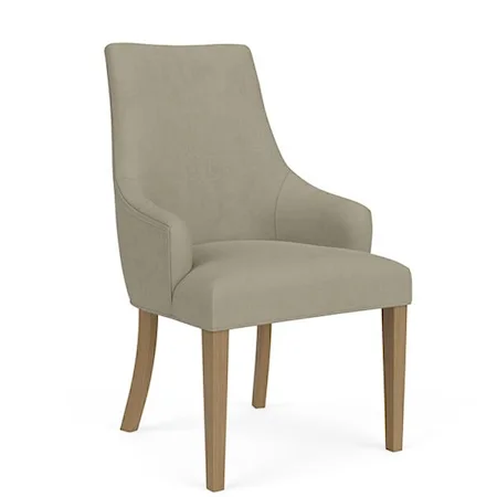 Transitional Upholstered Dining Chair with Slope Arms