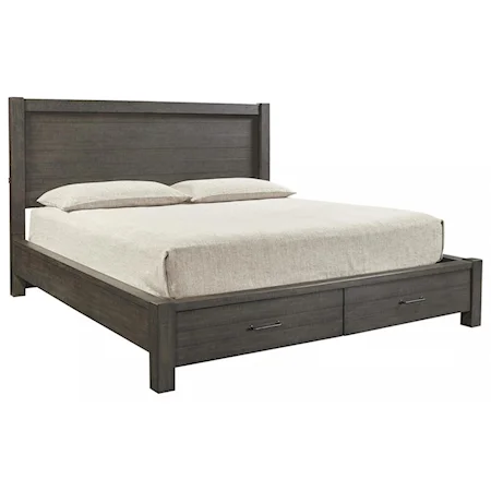 Full Storage Panel Bed with Headboard USB Ports
