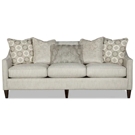 Contemporary Sofa with Tight Back and Toss Pillows