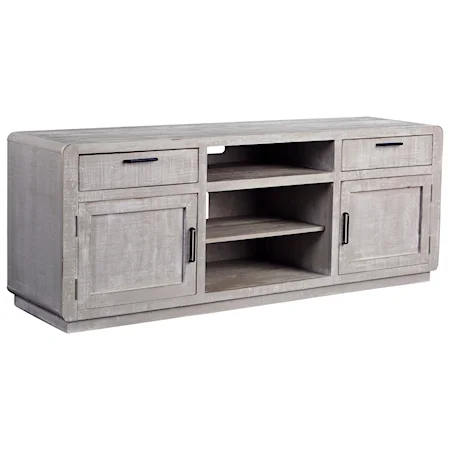 Casual 74" Console with Adjustable Shelves and Wire Management