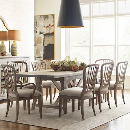 9-Piece Dining Set with Clarendon Table and Spindle Back Chairs