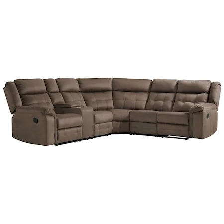 Casual 3-Piece Sectional with Tufted Seats
