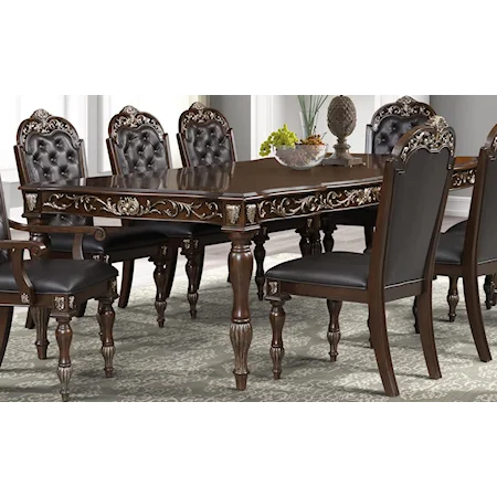 Traditional Dining Table with Turned Legs