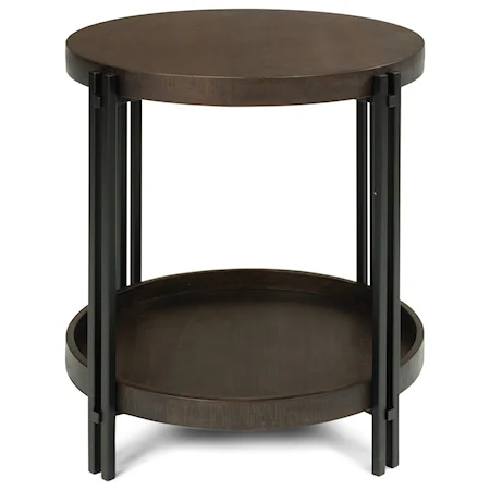 Industrial Round End Table