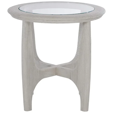 Contemporary Side Table with Glass Top