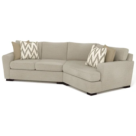 Contemporary 3-Seat Sectional Sofa with RAF Cuddler Chair