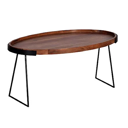 Transitional Oval Top Cocktail Table