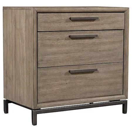 Transitional Nightstand with Charging Ports