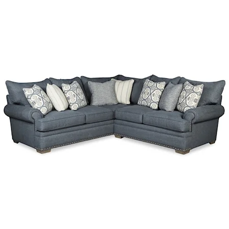 Transitional 4-Seat Sectional Sofa with RAF Loveseat