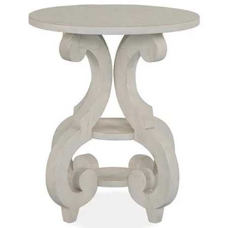 Round Farmhouse Accent Table