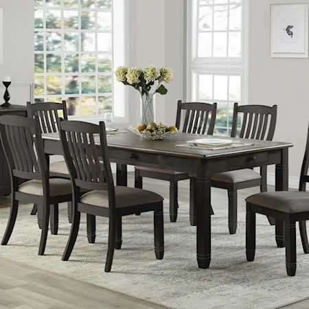 Casual Two-Tone Dining Table