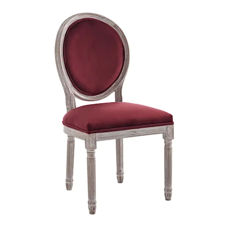 Vintage French Performance Velvet Dining Side Chair