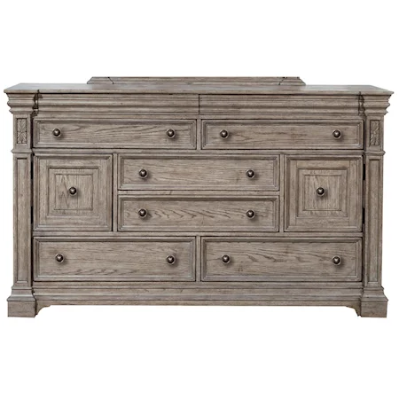 Traditional 8-Drawer Dresser with Felt-Lined Drawers