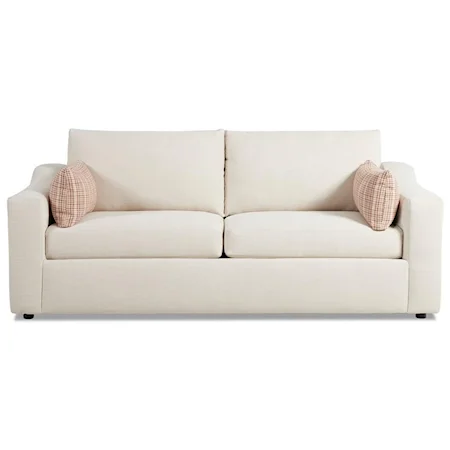 Contemporary Two Seat Queen Size Sleeper Sofa with Enso Memory Foam Mattress