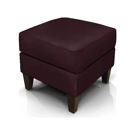 Ottoman with Exposed Wood Feet
