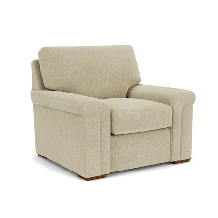 Casual Upholstered Chair with Block Feet