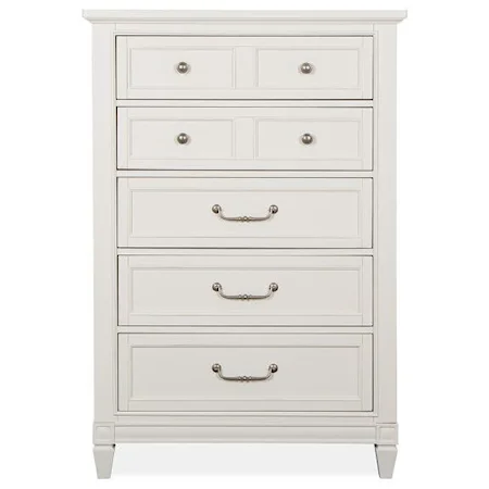 cottage Style Chest of Drawers with Felt-Lined Top Drawer