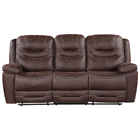 Casual Manual Reclining Sofa with Dropdown Table