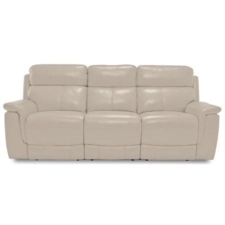 Power Leather Reclining Sofa w/ Power Headrests and USB Ports