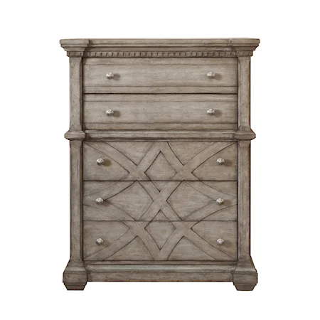 Traditional 7-Drawer Chest in Dove Gray Finish