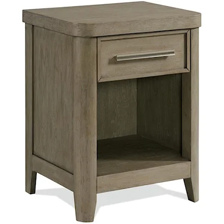 Contemporary 1-Drawer Nightstand with USB Ports