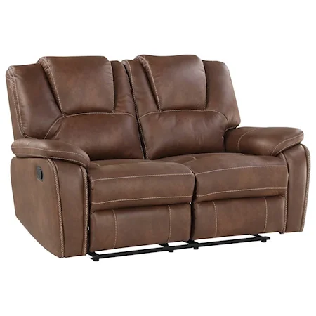 Manual Motion Loveseat with Padded Headrest