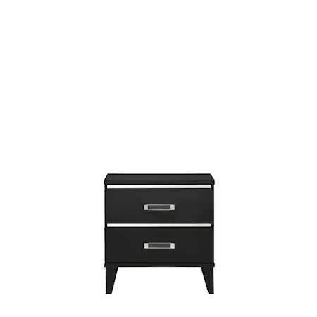 Glam Nightstand with Silver Trim