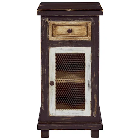 Rustic Chairside Cabinet with Storage
