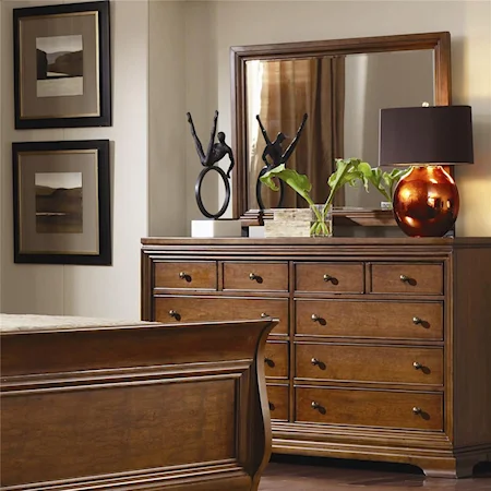 Dresser and Mirror with Eight Drawers