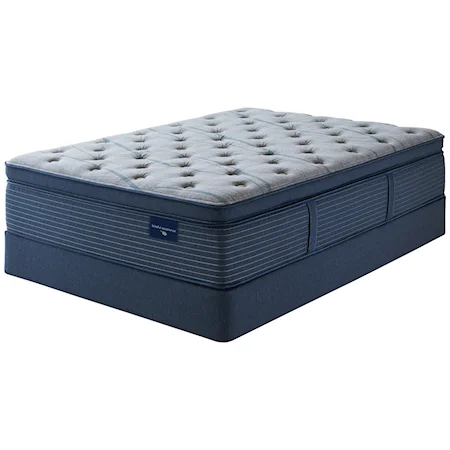 King 15" Plush Pillow Top Wrapped Coil Mattress and 9" High Profile Foundation