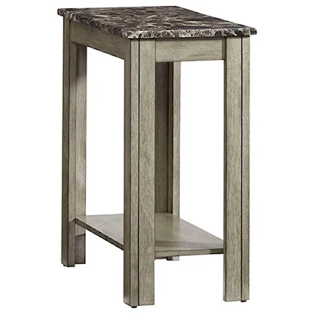 Contemporary Chairside Table with Shelf