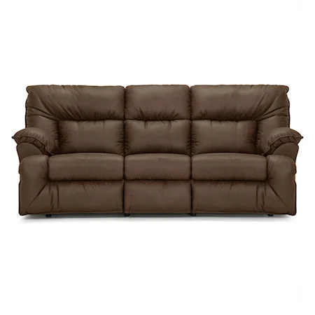 Casual Manual Reclining Sofa with Drop Down Table