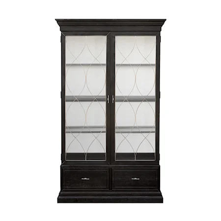 Transitional China Cabinet with Display Lighting