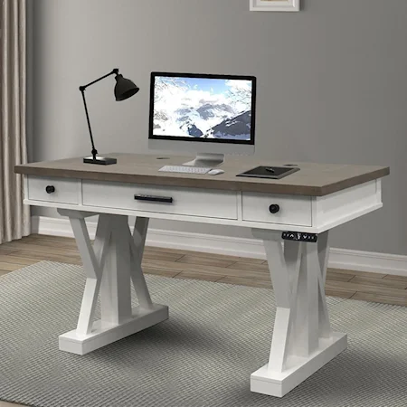 Transitional Power Lift Desk