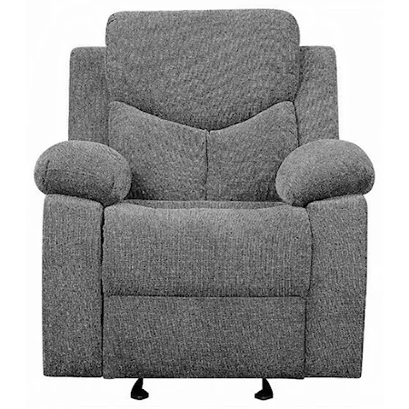 Casual Glider Recliner with PIllow Top Arms